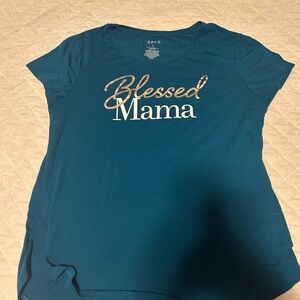 Apt. 9 Teal and Gold Graphic Tee